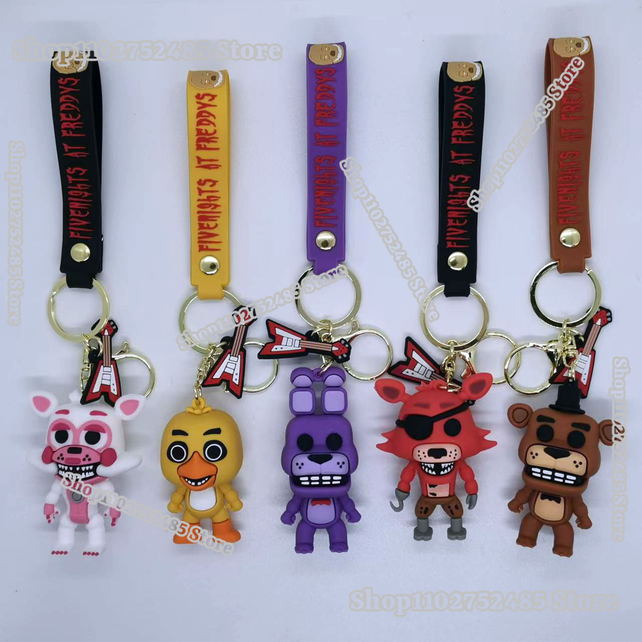Carabiner Keychain - 5개입 만화 애니메이션 FNAF 피규어 키체인