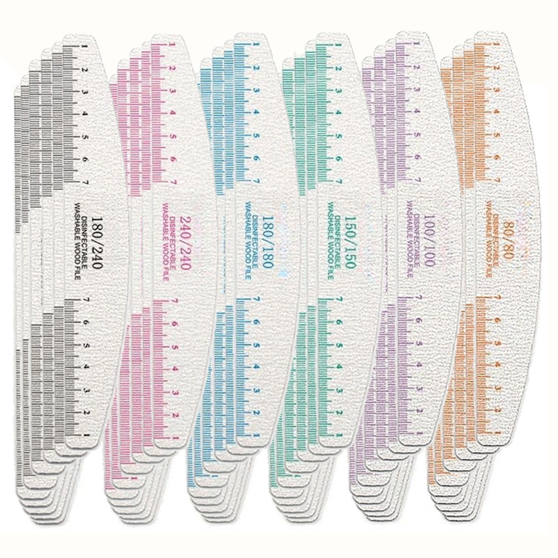 Nail File Titanium - 50/100pcs 규칙 인쇄 네일 파일 나무