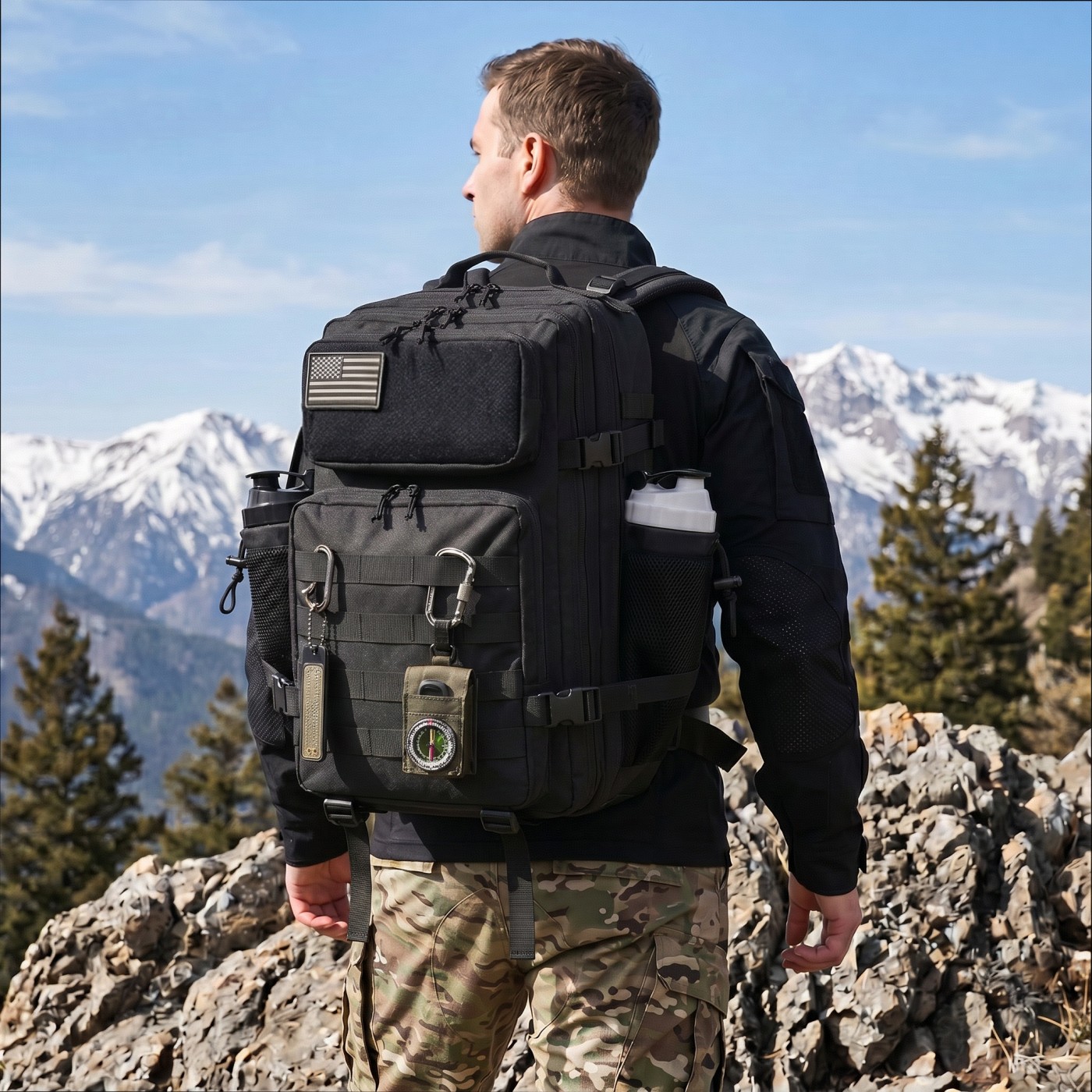 Appendix Carry Edc - 45L 대용량 전술 낚시 배낭, 듀얼