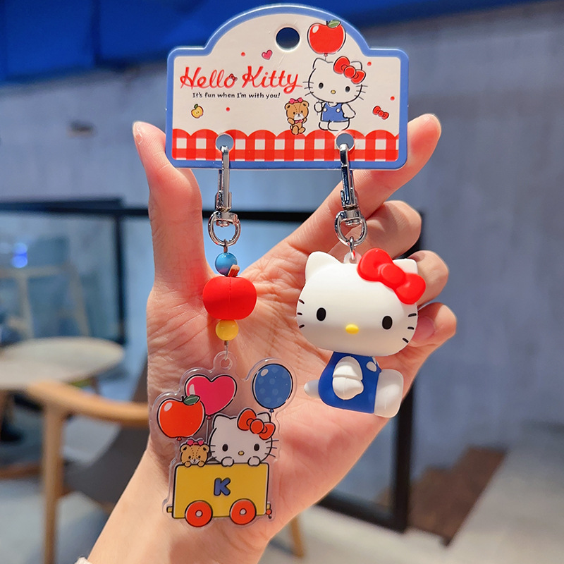애니메이션 헬로 키티 키체인 Kt 고양이 참 장식품 배 - Carabiner Keychain 리뷰 및 가격