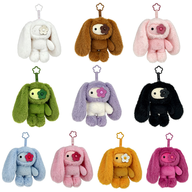18cm 귀여운 주주 토끼 인형 열쇠고리 꽃눈 토끼 인 - Carabiner Keychain 리뷰 및 가격