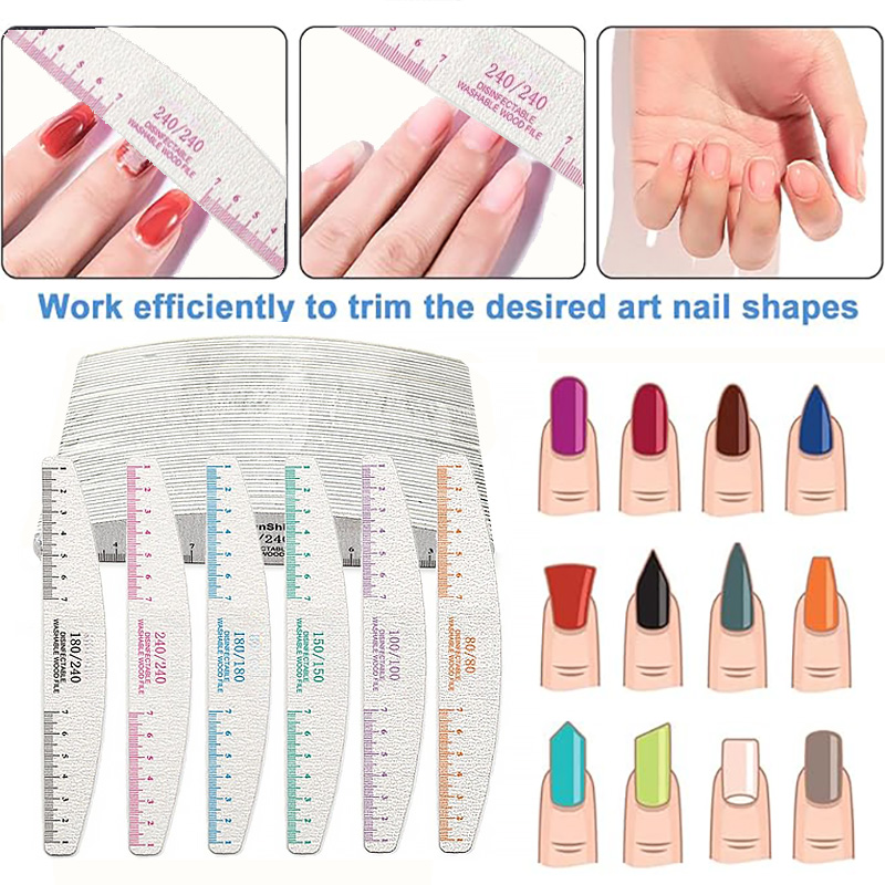 50/100pcs 규칙 인쇄 네일 파일 나무 샌딩 버퍼 - Nail File Titanium 리뷰 및 가격