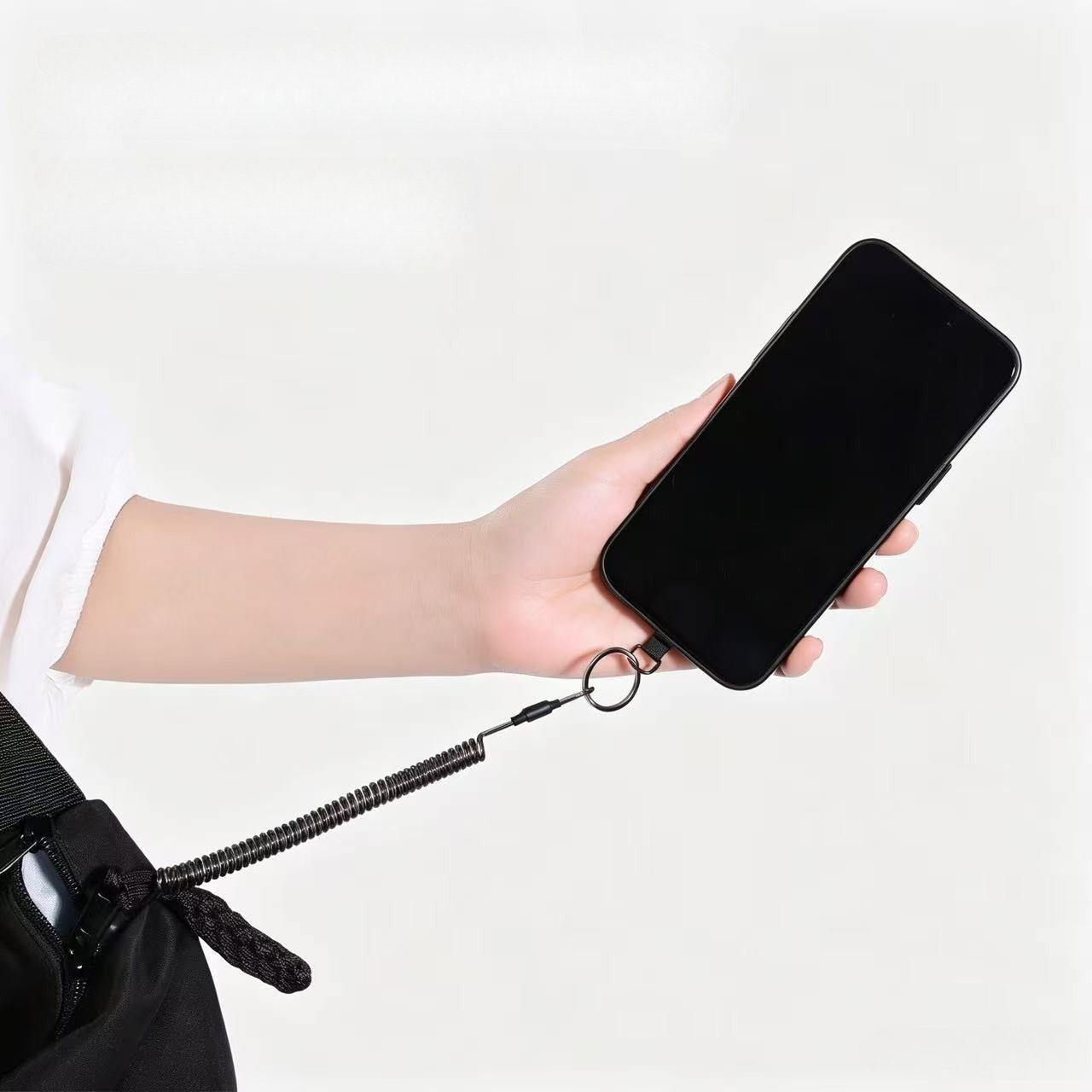 분실 방지 플렉시블 폰 스트랩, 스프링식 안전 라인 손 - Carabiner Keychain 리뷰 및 가격